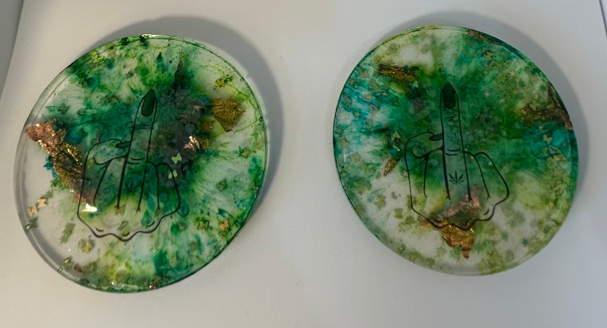 Pink - weed finger coasters 2pk