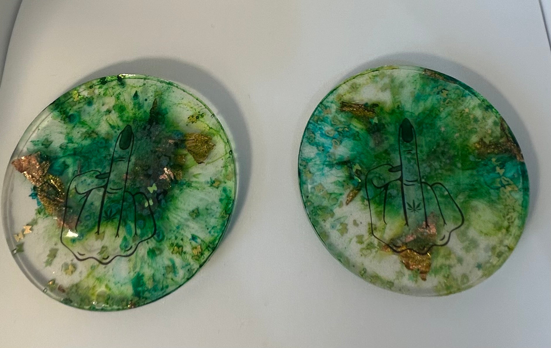 Pink - weed finger coasters 2pk