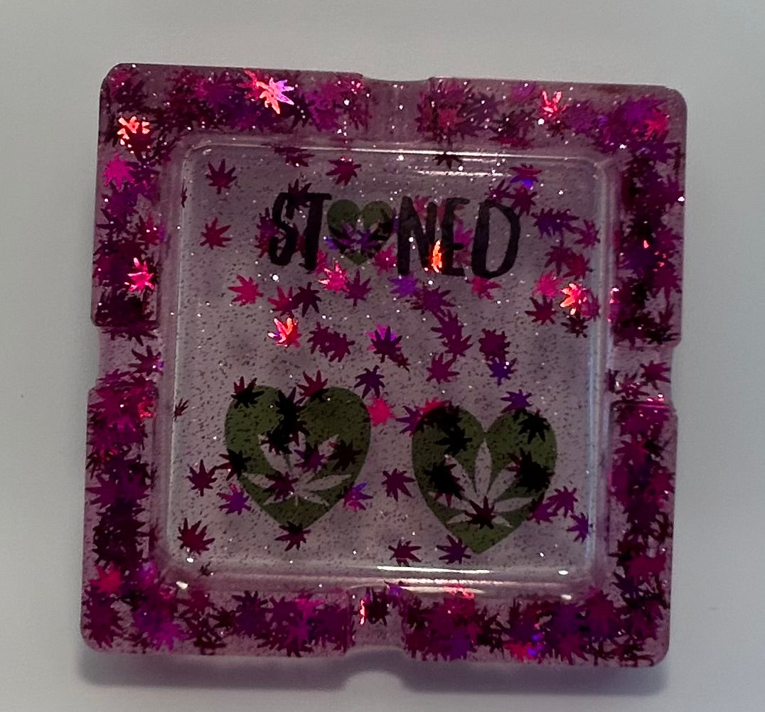 Stoned ashtray purple