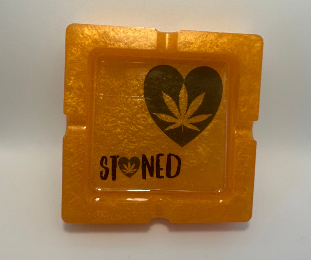 Orange Stoned ashtray