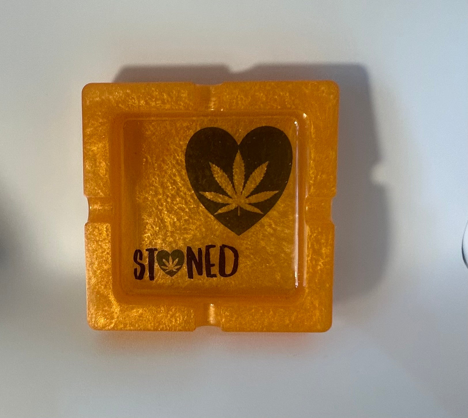 Orange Stoned ashtray