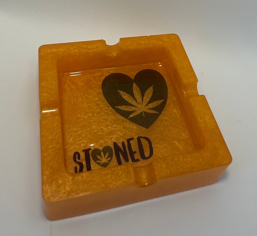 Orange Stoned ashtray